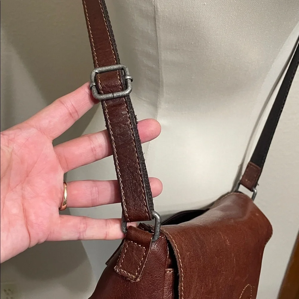 Jack Georges Brown Leather Crossbody Bag